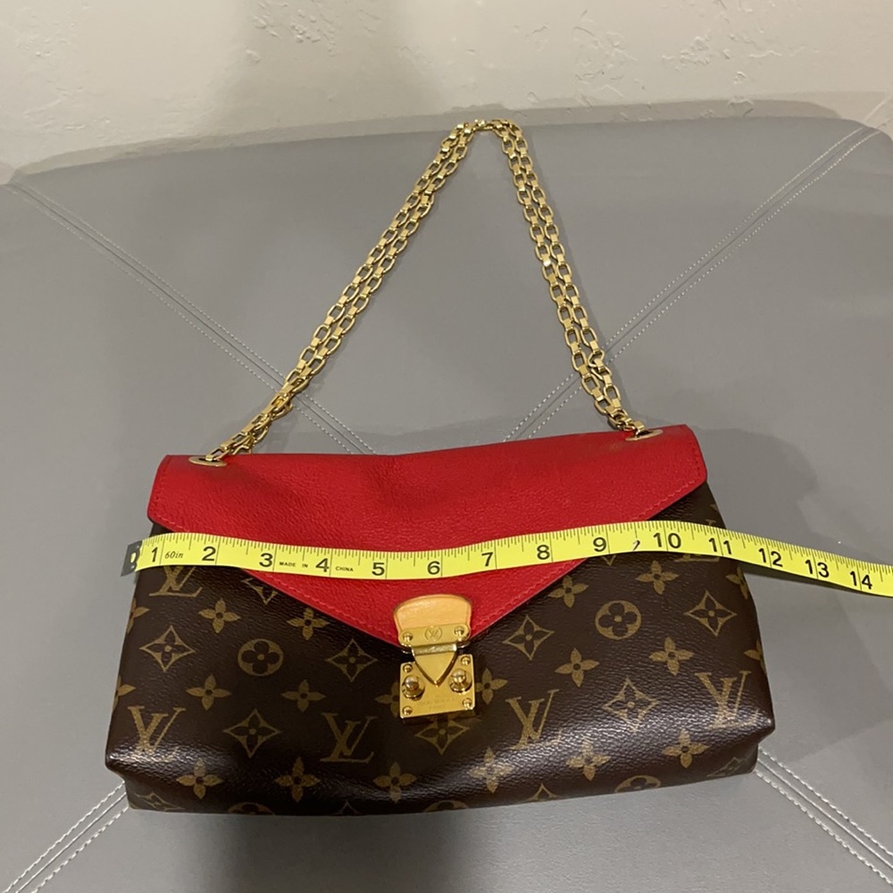 Louis Vuitton Red and Brown Monogram Chain Crossbody Bag - Picture 11 of 12